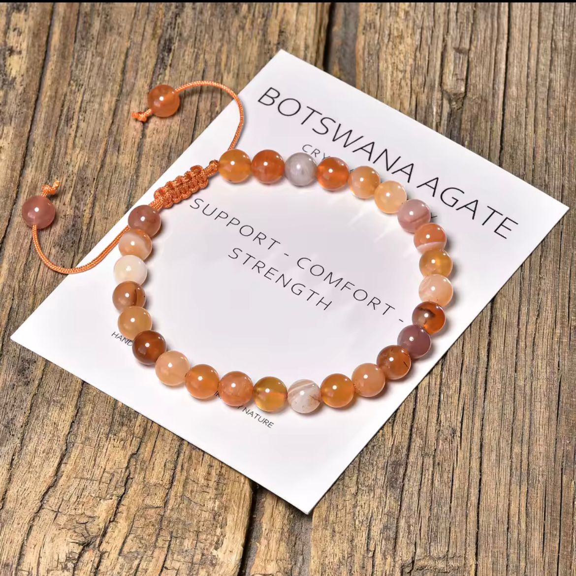 Botswana Agate 6mm Adjustable Braided Rope Bracelets