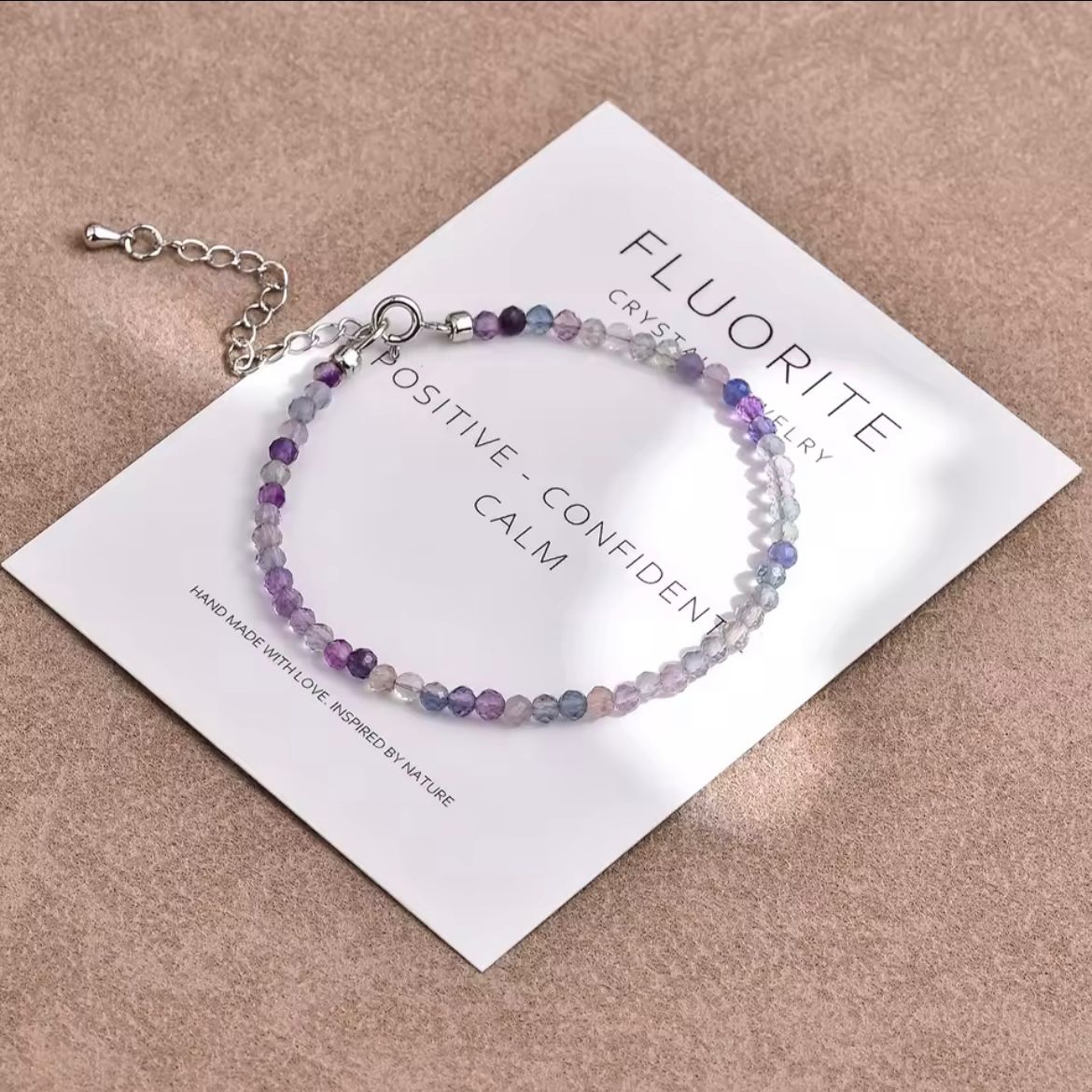 Fluorite 3mm Sliver Dainty Stacking Bracelet