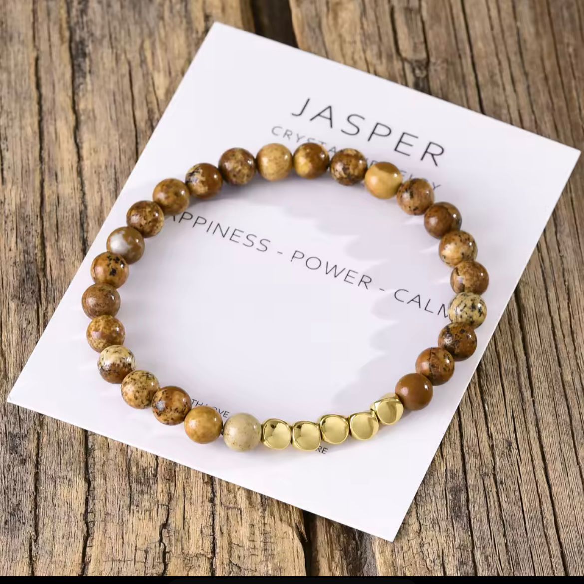 Jasper with Irregular Copper Beads Crystal Bracelet