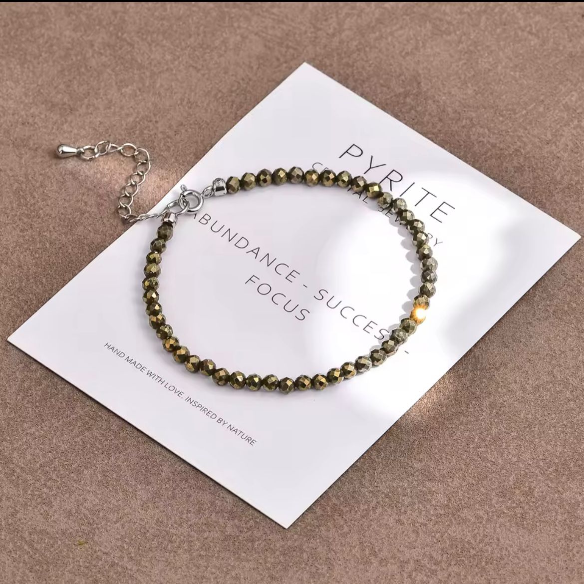 Pyrite 3mm Sliver Dainty Stacking Bracelet