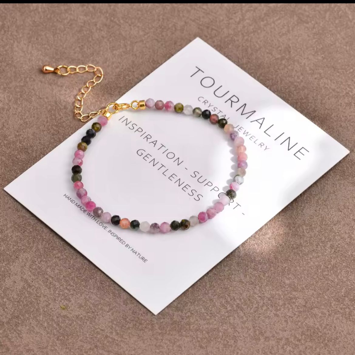 Tourmaline 3mm Gold Dainty Stacking Bracelet