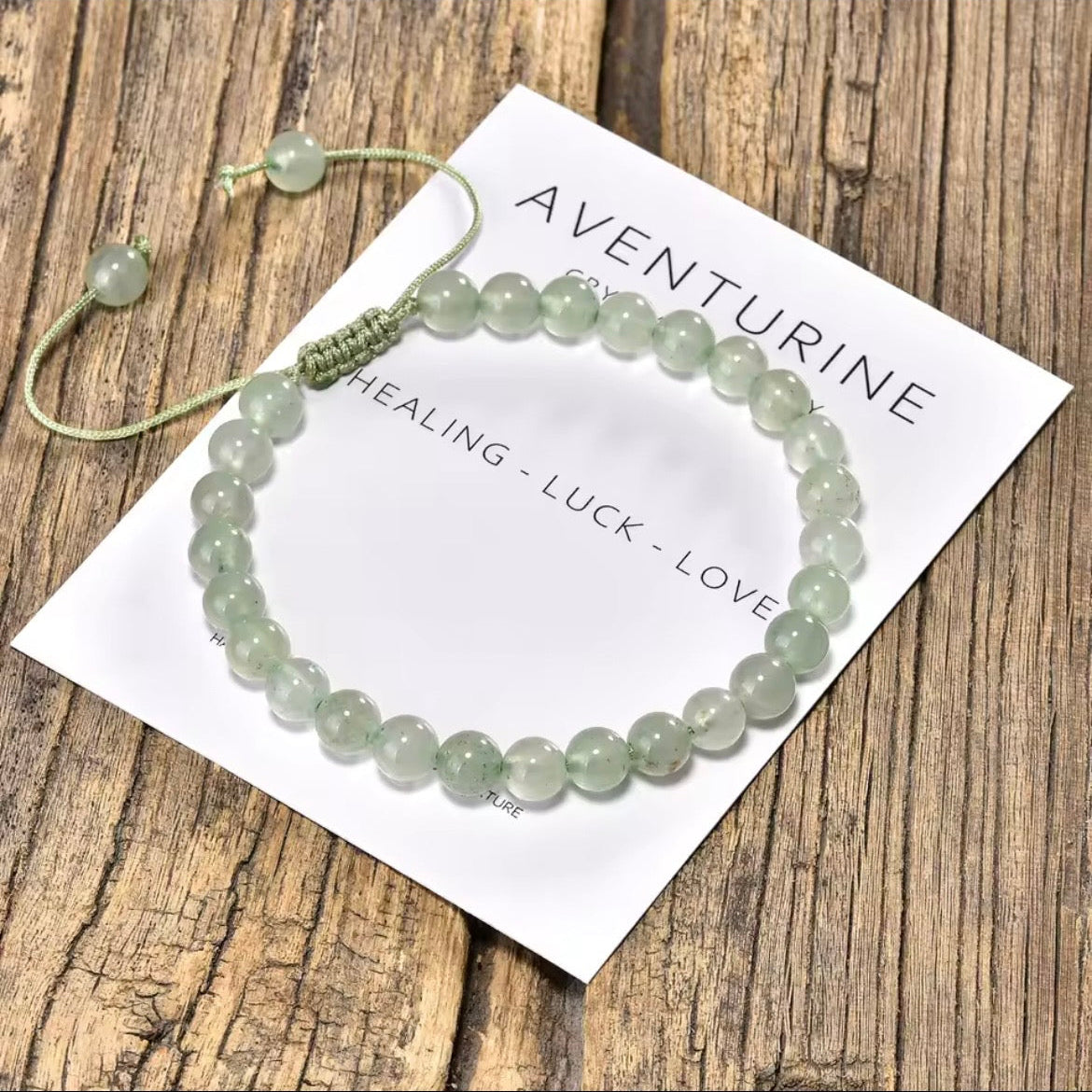 Aventurine 6mm Adjustable Braided Rope Bracelets