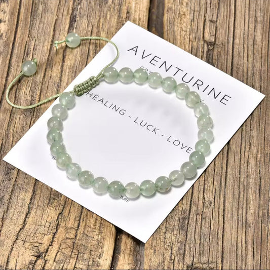 Aventurine 6mm Adjustable Braided Rope Bracelets