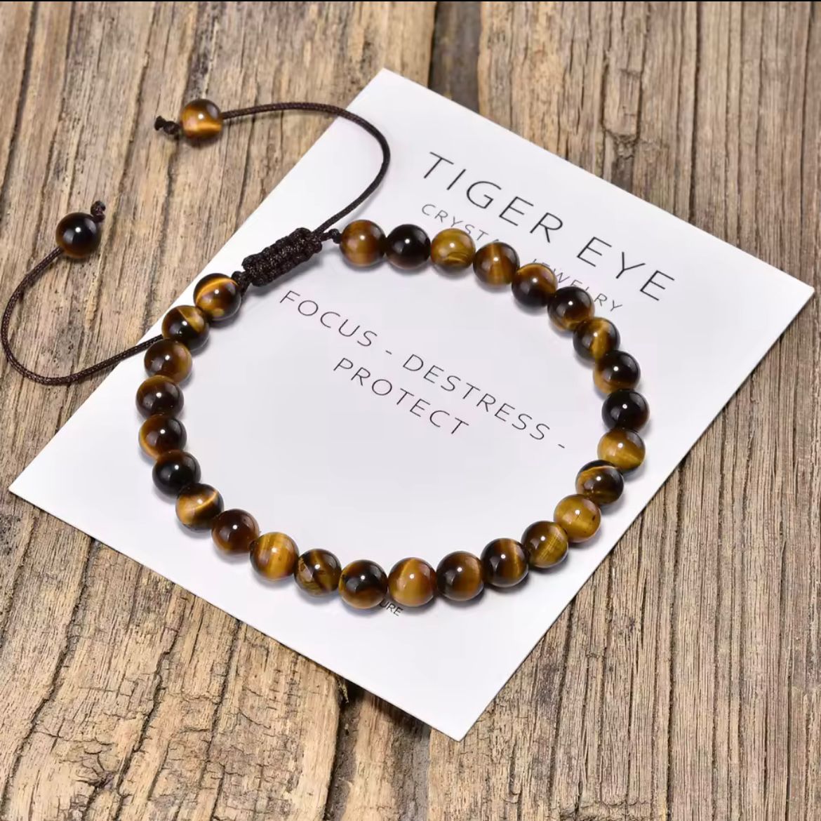 Golden Tiger Eye 6mm Adjustable Braided Rope Bracelets