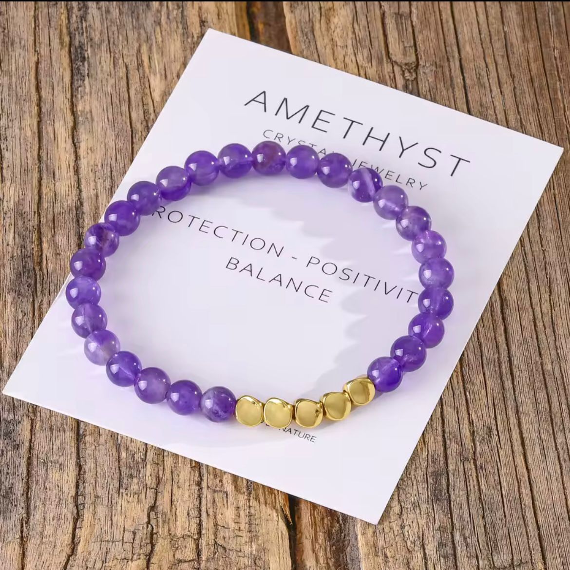Amethyst with Irregular Copper Beads Crystal Bracelet