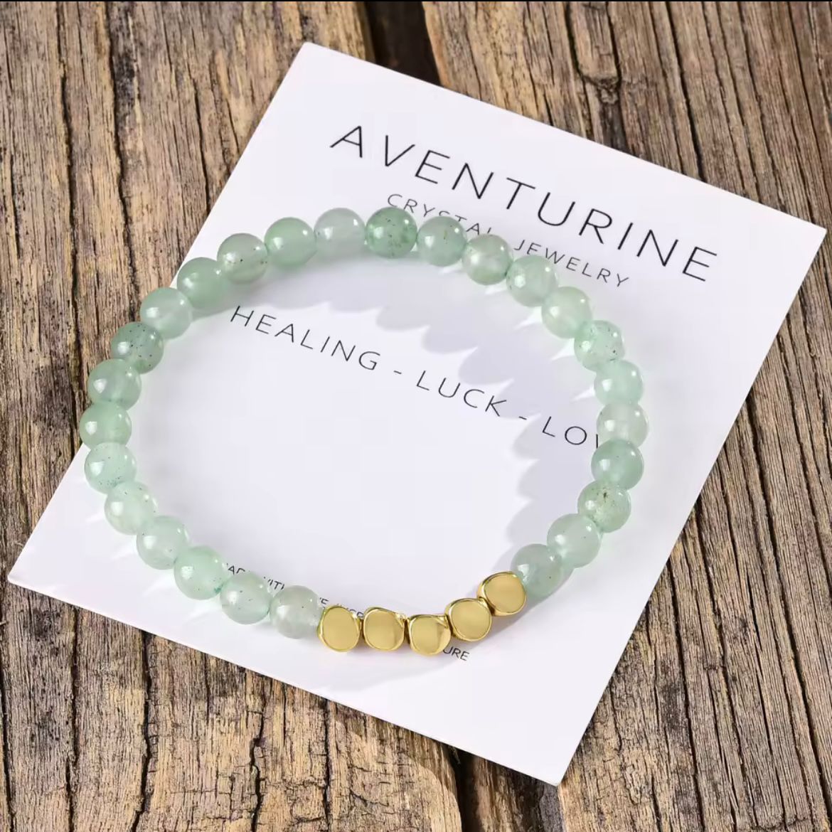 Aventurine with Irregular Copper Beads Crystal Bracelet