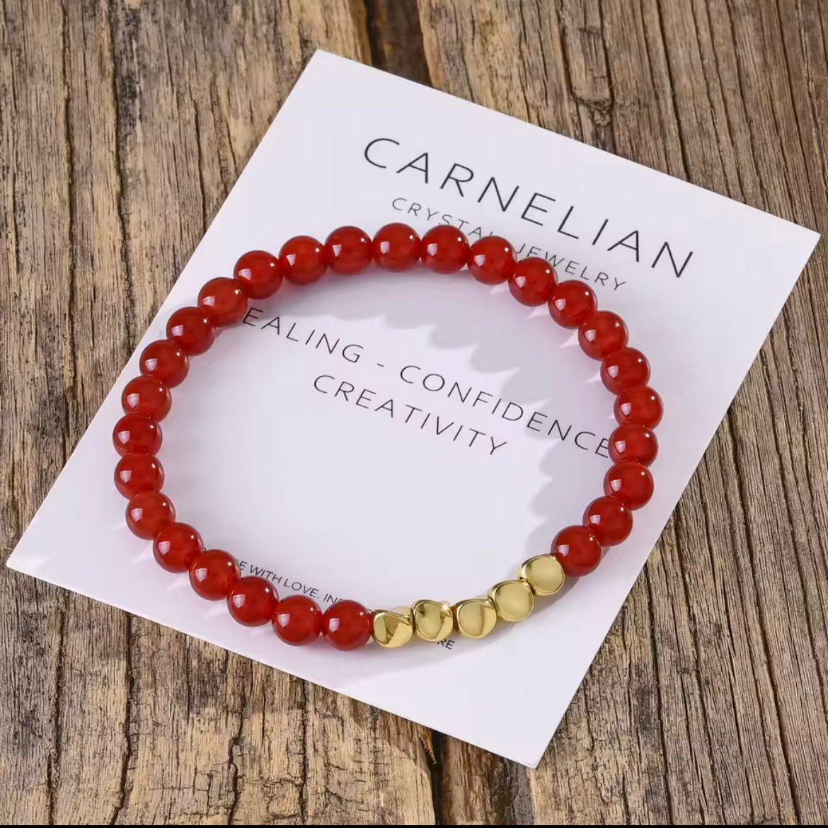 Carnelian with Irregular Copper Beads Crystal Bracelet