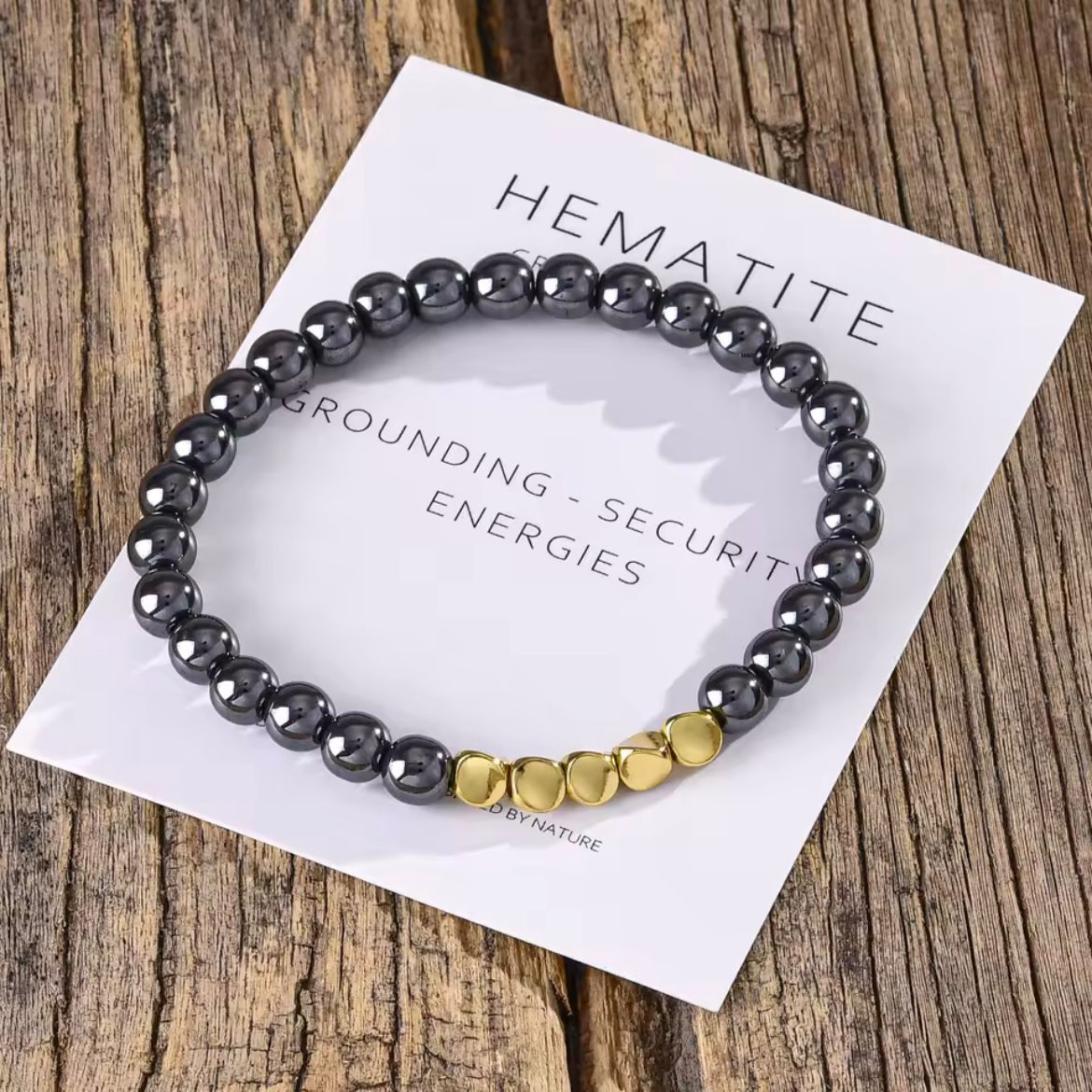 Hematite with Irregular Copper Beads Crystal Bracelet