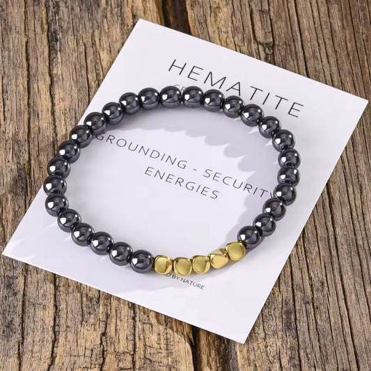 Hematite with Irregular Copper Beads Crystal Bracelet