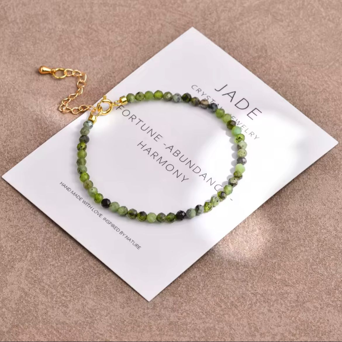 Jade 3mm Gold Dainty Stacking Bracelet