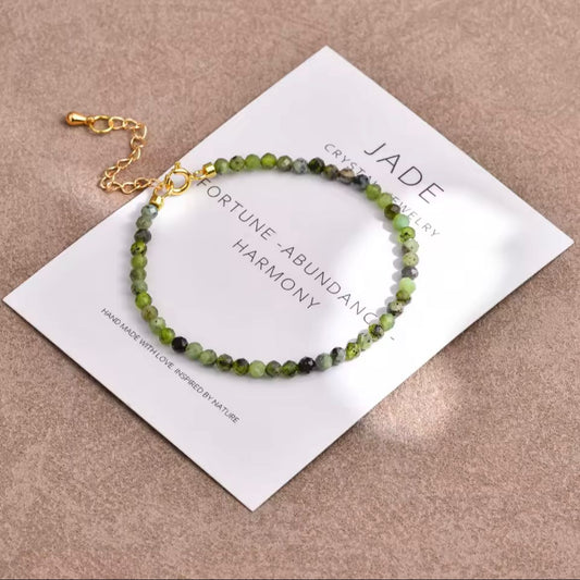 Jade 3mm Gold Dainty Stacking Bracelet